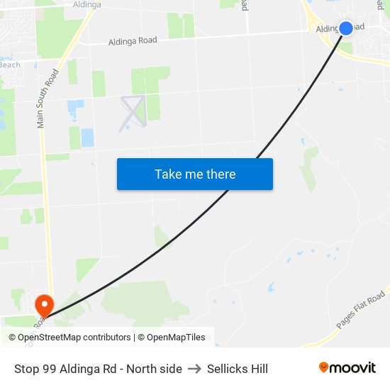 Stop 99 Aldinga Rd - North side to Sellicks Hill map