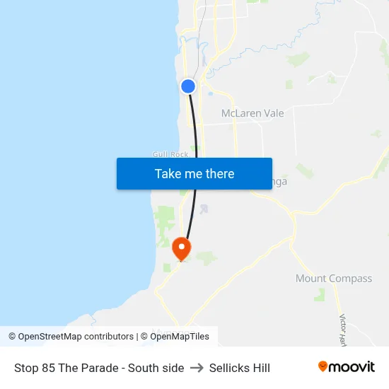 Stop 85 The Parade - South side to Sellicks Hill map