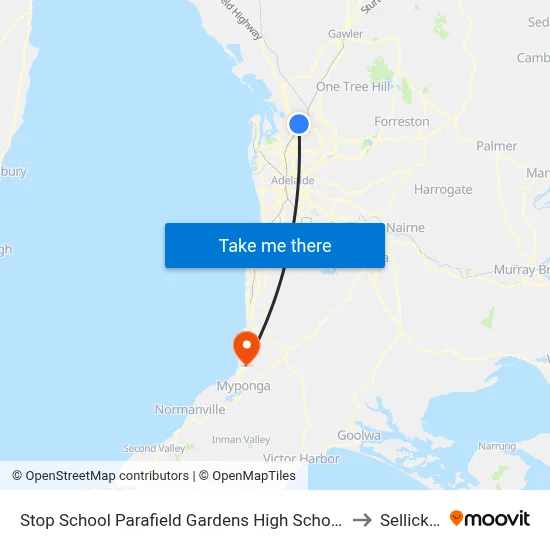 Stop School Parafield Gardens High School Shepherdson Rd to Sellicks Hill map