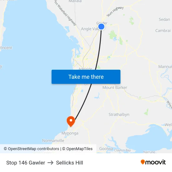 Stop 146 Gawler to Sellicks Hill map