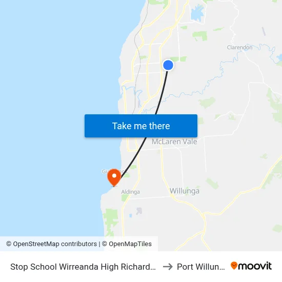 Stop School Wirreanda High Richards Dr to Port Willunga map