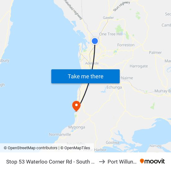 Stop 53 Waterloo Corner Rd - South side to Port Willunga map