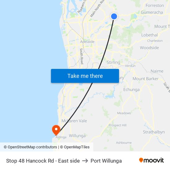 Stop 48 Hancock Rd - East side to Port Willunga map