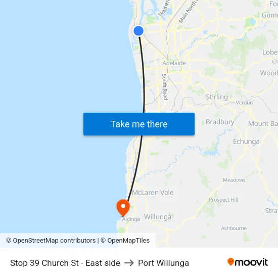 Stop 39 Church St - East side to Port Willunga map