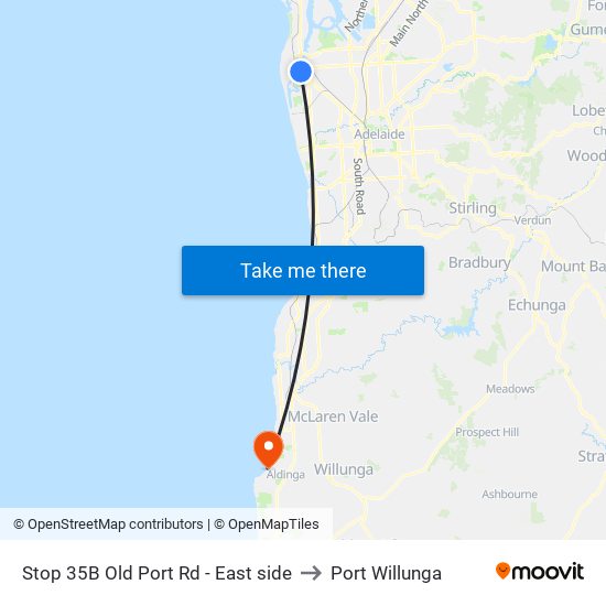 Stop 35B Old Port Rd - East side to Port Willunga map