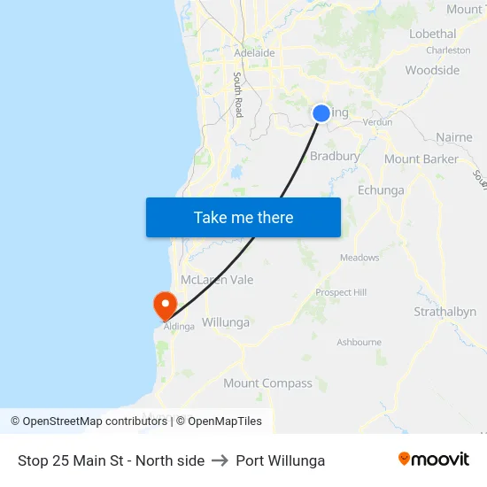 Stop 25 Main St - North side to Port Willunga map