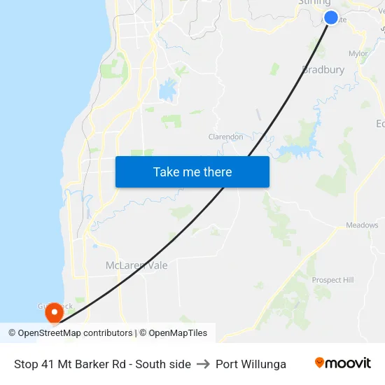 Stop 41 Mt Barker Rd - South side to Port Willunga map