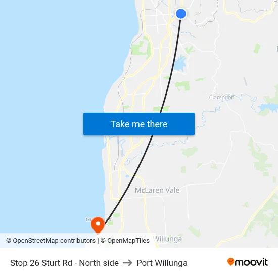 Stop 26 Sturt Rd - North side to Port Willunga map