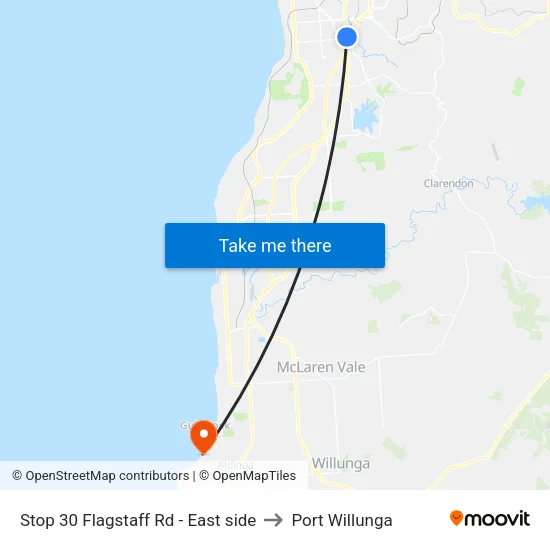 Stop 30 Flagstaff Rd - East side to Port Willunga map