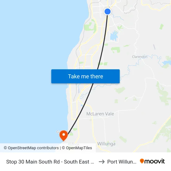 Stop 30 Main South Rd - South East side to Port Willunga map