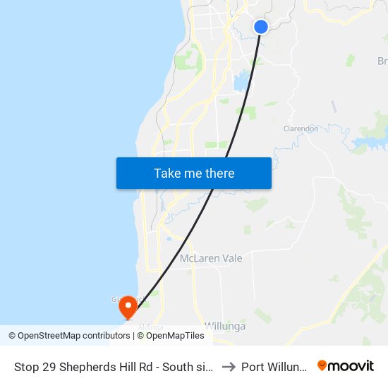 Stop 29 Shepherds Hill Rd - South side to Port Willunga map
