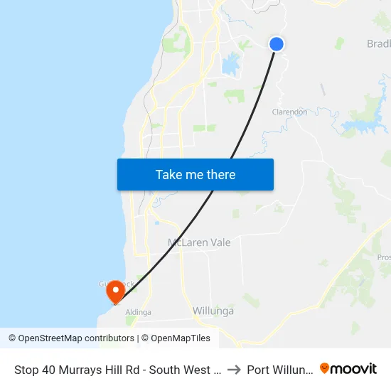 Stop 40 Murrays Hill Rd - South West side to Port Willunga map
