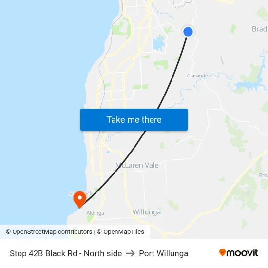 Stop 42B Black Rd - North side to Port Willunga map