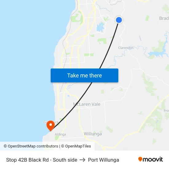 Stop 42B Black Rd - South side to Port Willunga map