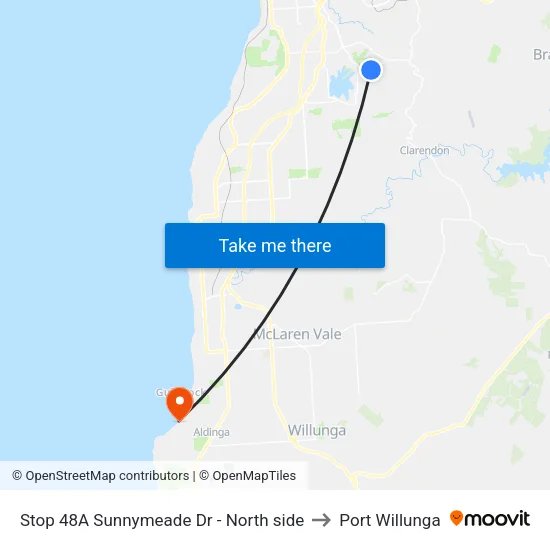 Stop 48A Sunnymeade Dr - North side to Port Willunga map