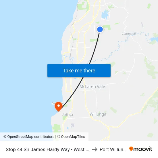 Stop 44 Sir James Hardy Way - West side to Port Willunga map