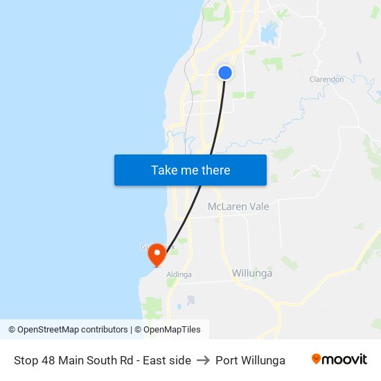 Stop 48 Main South Rd - East side to Port Willunga map