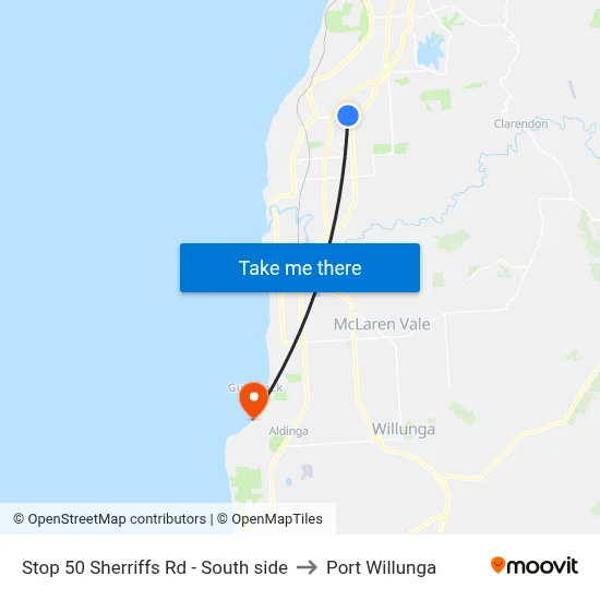 Stop 50 Sherriffs Rd - South side to Port Willunga map