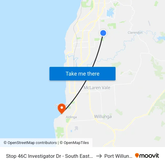 Stop 46C Investigator Dr - South East side to Port Willunga map