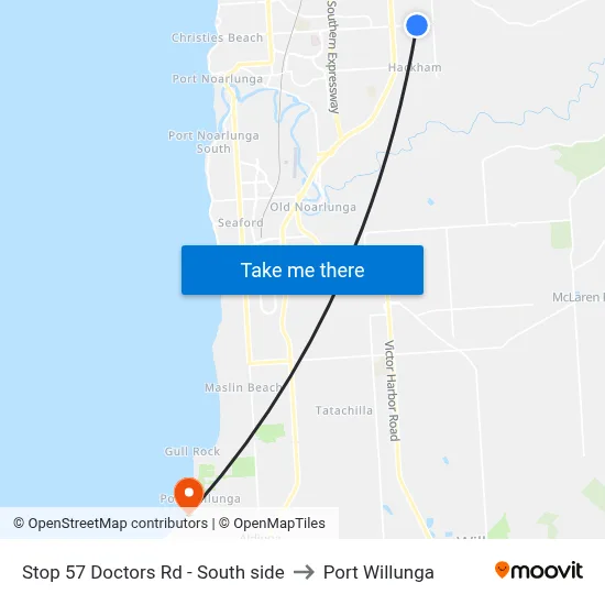 Stop 57 Doctors Rd - South side to Port Willunga map