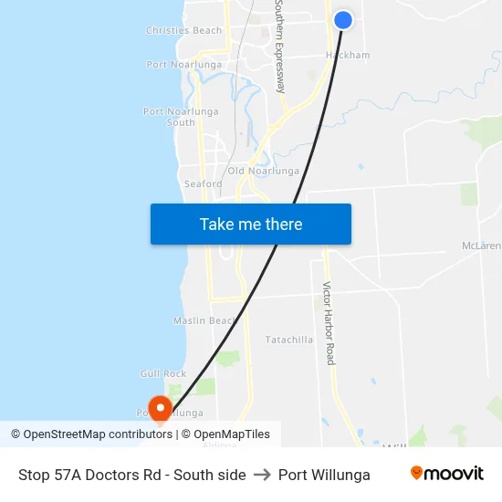Stop 57A Doctors Rd - South side to Port Willunga map