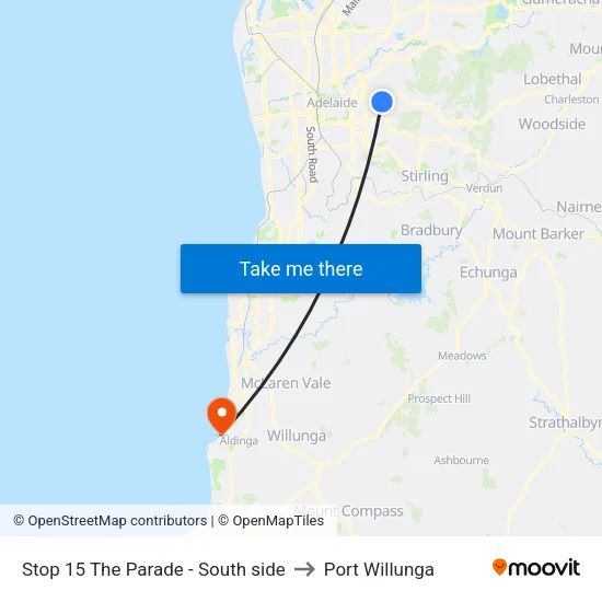 Stop 15 The Parade - South side to Port Willunga map