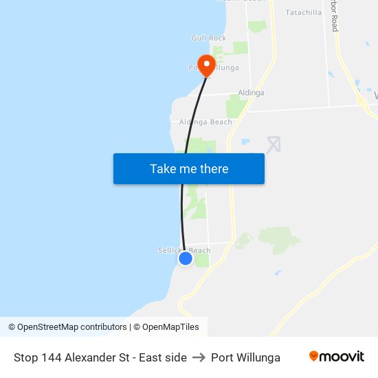 Stop 144 Alexander St - East side to Port Willunga map