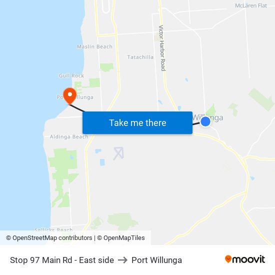 Stop 97 Main Rd - East side to Port Willunga map