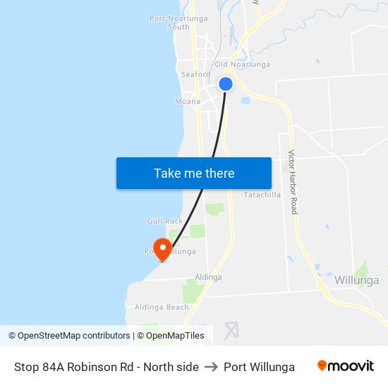 Stop 84A Robinson Rd - North side to Port Willunga map