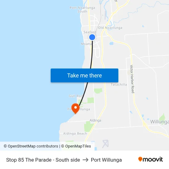 Stop 85 The Parade - South side to Port Willunga map