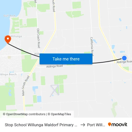 Stop School Willunga Waldorf Primary School Jay Dr to Port Willunga map