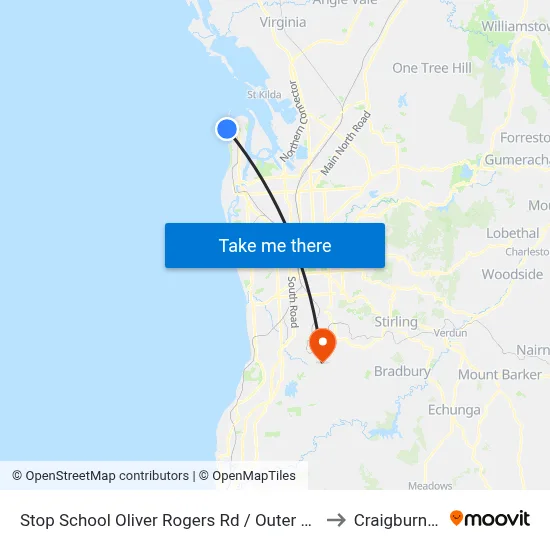 Stop School Oliver Rogers Rd / Outer Harbor Railway to Craigburn Farm map