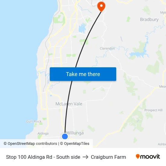 Stop 100 Aldinga Rd - South side to Craigburn Farm map