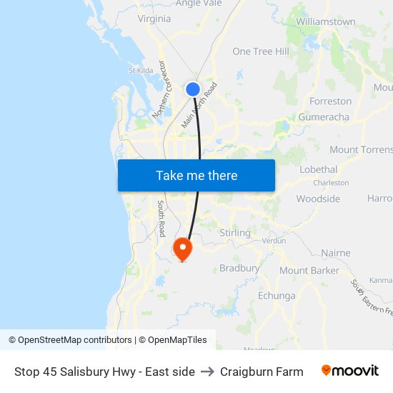 Stop 45 Salisbury Hwy - East side to Craigburn Farm map