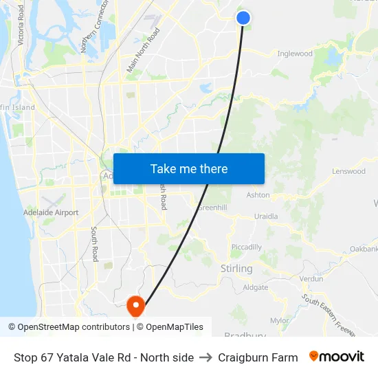 Stop 67 Yatala Vale Rd - North side to Craigburn Farm map