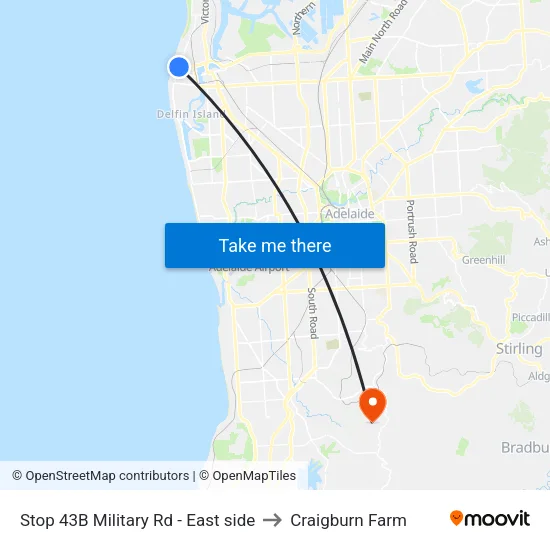 Stop 43B Military Rd - East side to Craigburn Farm map