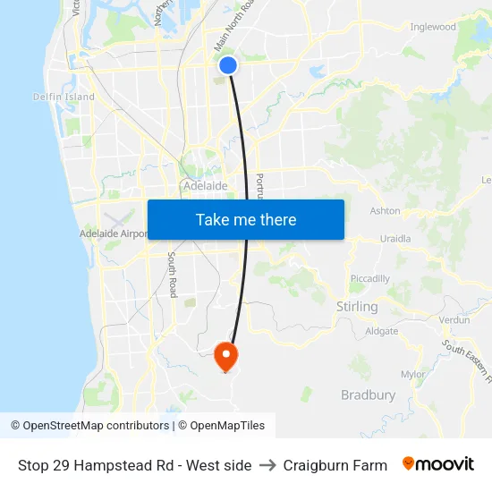 Stop 29 Hampstead Rd - West side to Craigburn Farm map