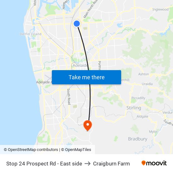 Stop 24 Prospect Rd - East side to Craigburn Farm map