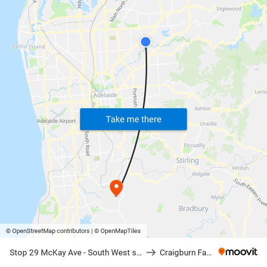 Stop 29 McKay Ave - South West side to Craigburn Farm map