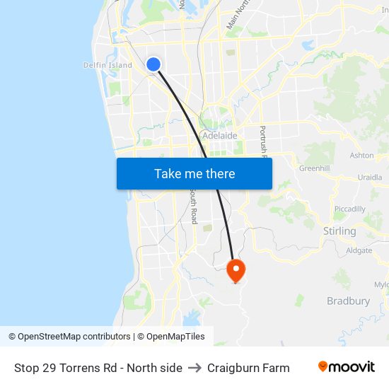 Stop 29 Torrens Rd - North side to Craigburn Farm map