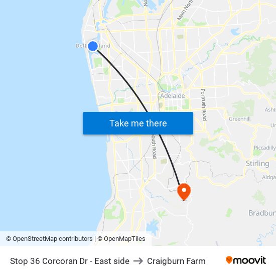 Stop 36 Corcoran Dr - East side to Craigburn Farm map