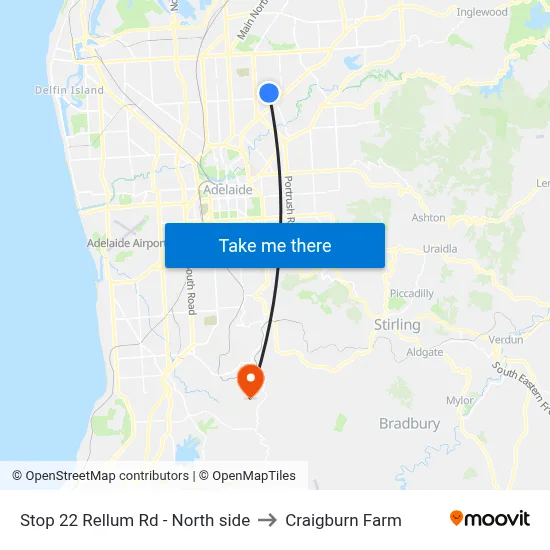 Stop 22 Rellum Rd - North side to Craigburn Farm map
