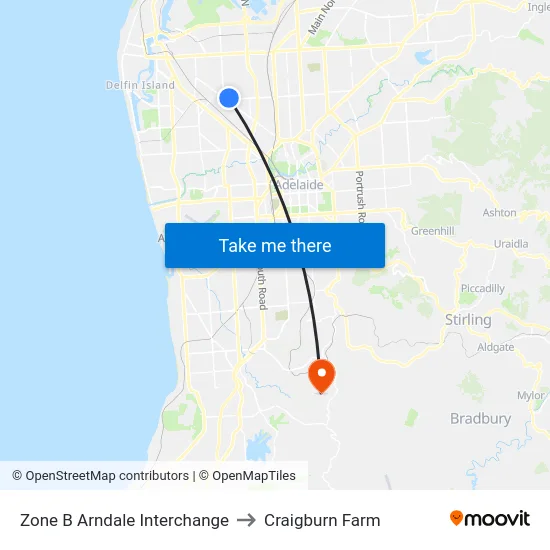 Zone B Arndale Interchange to Craigburn Farm map