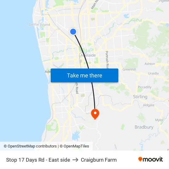 Stop 17 Days Rd - East side to Craigburn Farm map