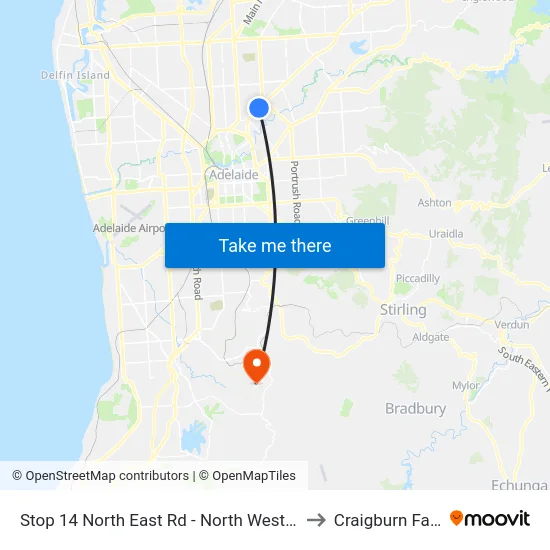 Stop 14 North East Rd - North West side to Craigburn Farm map