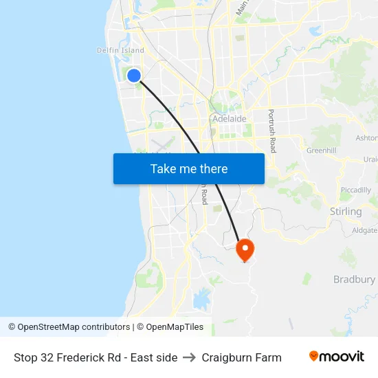 Stop 32 Frederick Rd - East side to Craigburn Farm map
