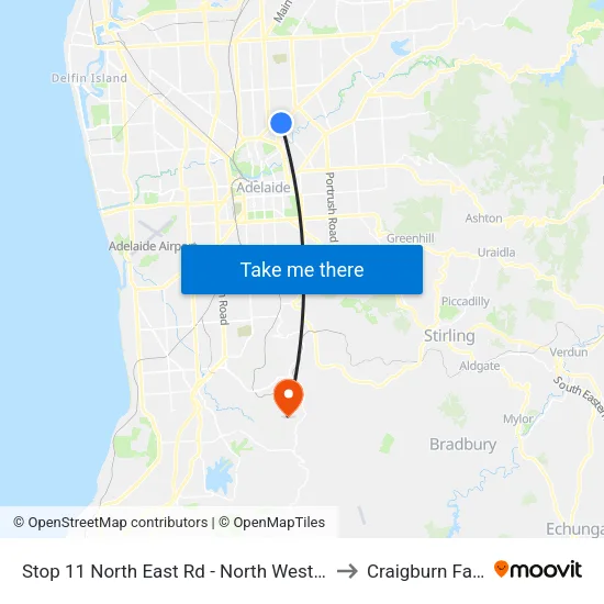Stop 11 North East Rd - North West side to Craigburn Farm map