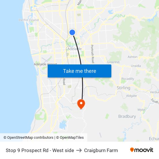 Stop 9 Prospect Rd - West side to Craigburn Farm map