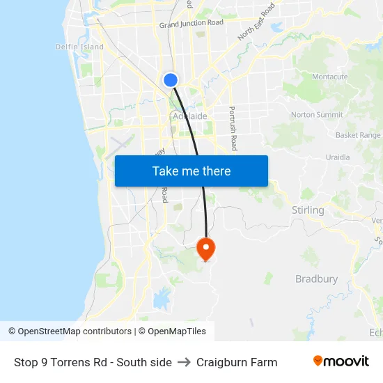 Stop 9 Torrens Rd - South side to Craigburn Farm map