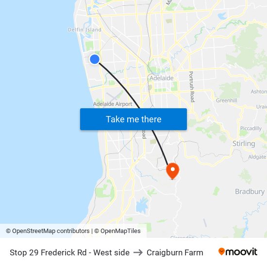 Stop 29 Frederick Rd - West side to Craigburn Farm map